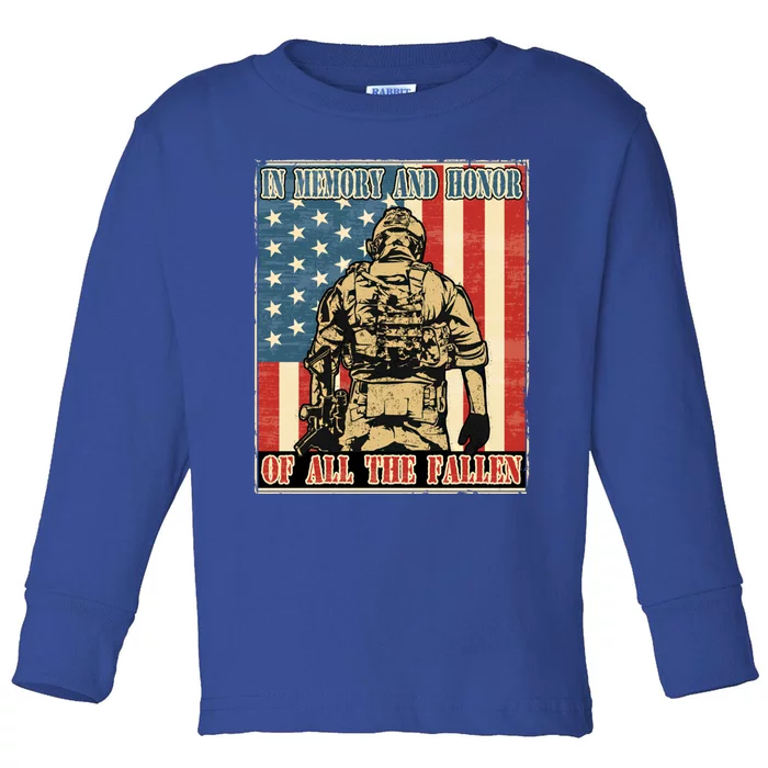 We Will Never Forget Remember The Fallen Memorial Day Gift Toddler Long Sleeve Shirt