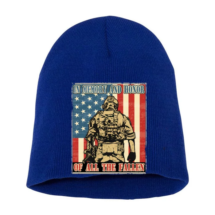 We Will Never Forget Remember The Fallen Memorial Day Gift Short Acrylic Beanie