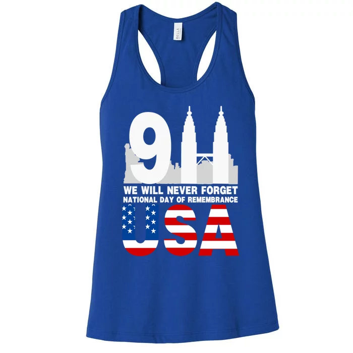 We Will Never Forget National Day Of Remembrance Patriot 911 Gift Women's Racerback Tank