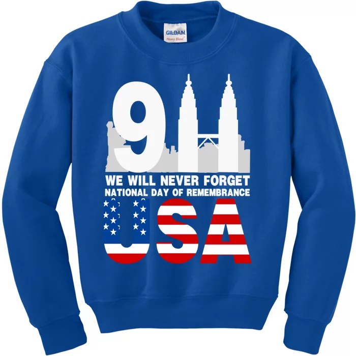 We Will Never Forget National Day Of Remembrance Patriot 911 Gift Kids Sweatshirt