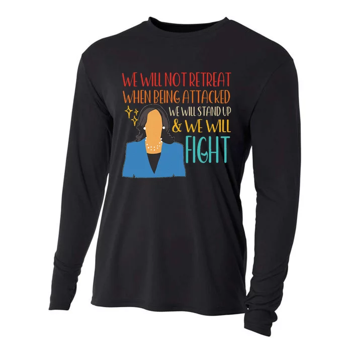 We Will Not Retreat When Being Attacked We Will Stand Up Cooling Performance Long Sleeve Crew