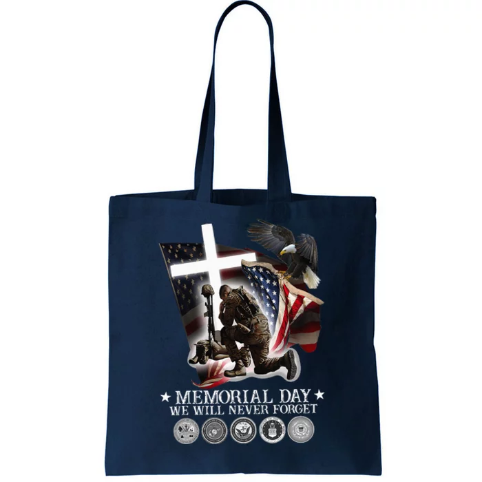 We Will Never Forget Veteran Memorial Day Tote Bag