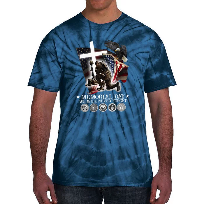 We Will Never Forget Veteran Memorial Day Tie-Dye T-Shirt