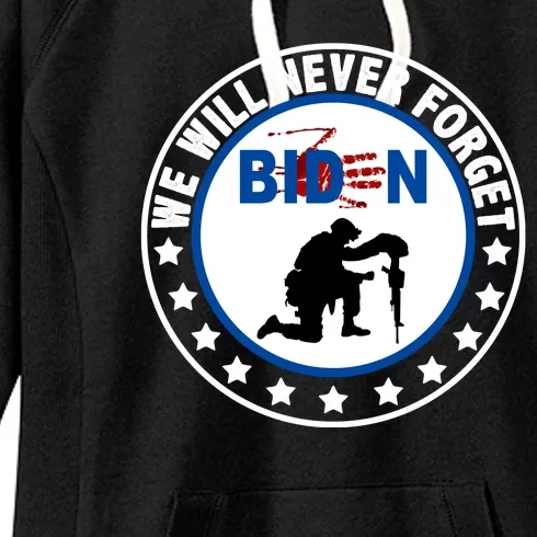 We Will Never Forget American 13 Fallen Heroes Anti Biden Women's Fleece Hoodie