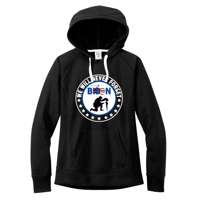 We Will Never Forget American 13 Fallen Heroes Anti Biden Women's Fleece Hoodie