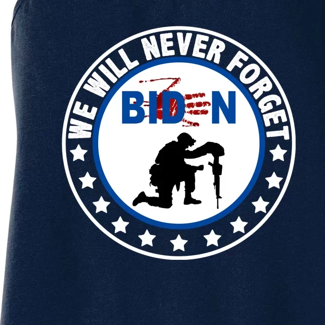 We Will Never Forget American 13 Fallen Heroes Anti Biden Women's Racerback Tank