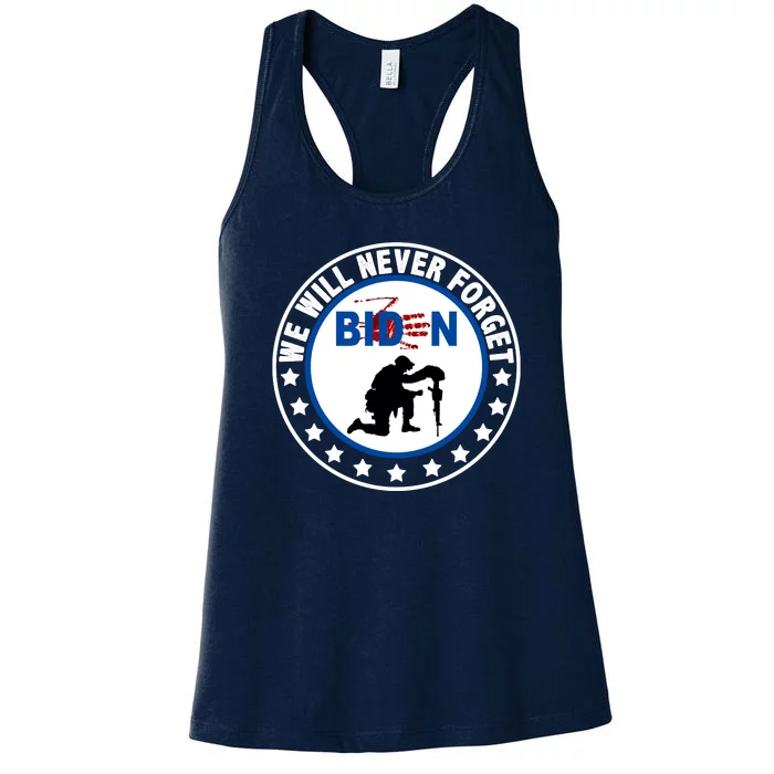 We Will Never Forget American 13 Fallen Heroes Anti Biden Women's Racerback Tank