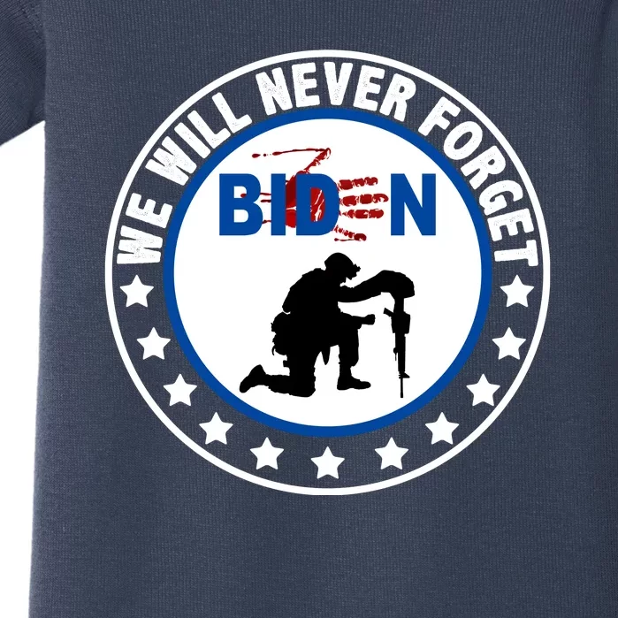 We Will Never Forget American 13 Fallen Heroes Anti Biden Baby Bodysuit