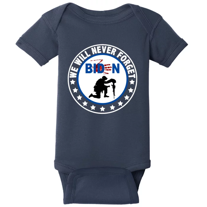 We Will Never Forget American 13 Fallen Heroes Anti Biden Baby Bodysuit