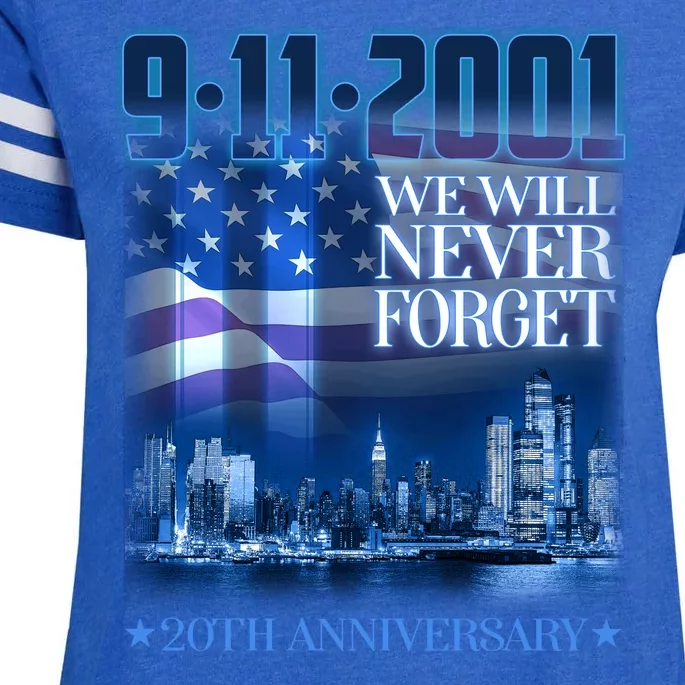 We Will Never Forget 9112021 20th Anniversary Enza Ladies Jersey Football T-Shirt