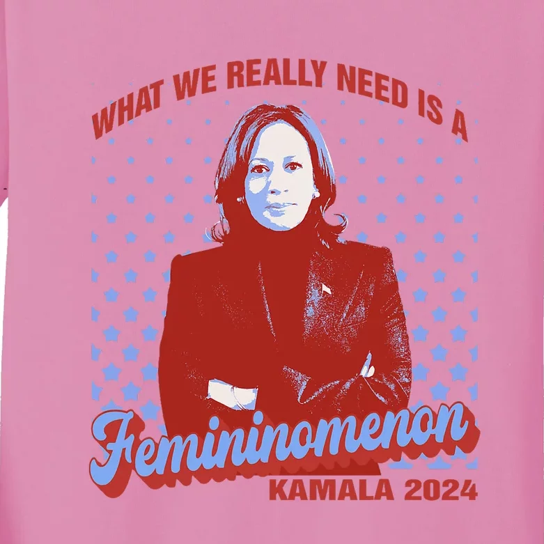 What We Need Is Femininomenon Madam President Kamala Harris Kids Long Sleeve Shirt