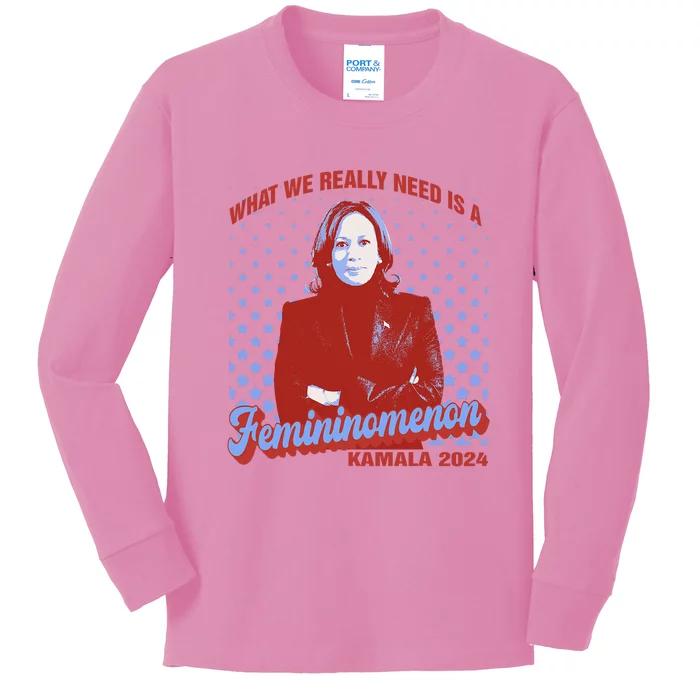 What We Need Is Femininomenon Madam President Kamala Harris Kids Long Sleeve Shirt