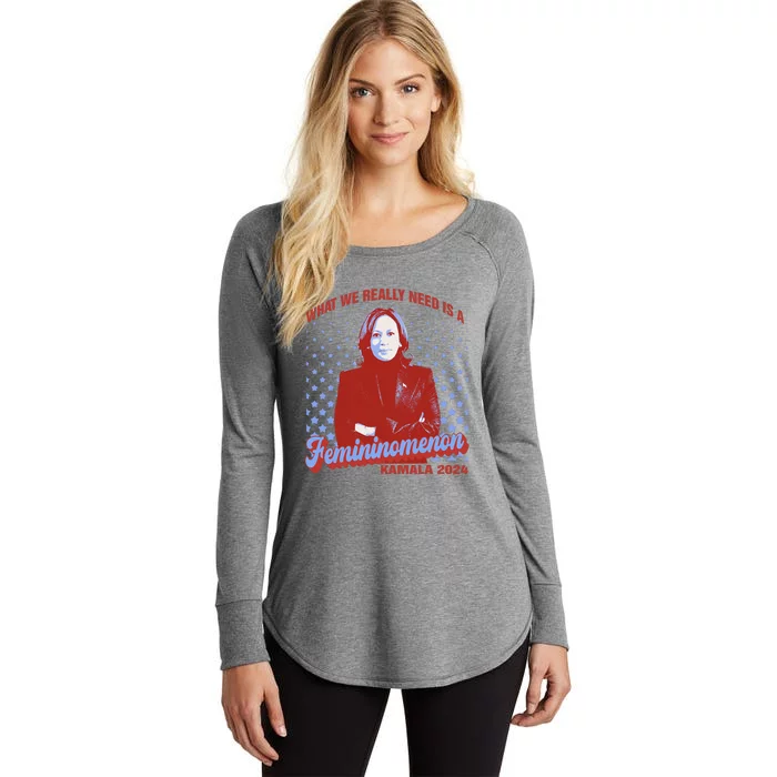 What We Need Is Femininomenon Madam President Kamala Harris Women's Perfect Tri Tunic Long Sleeve Shirt