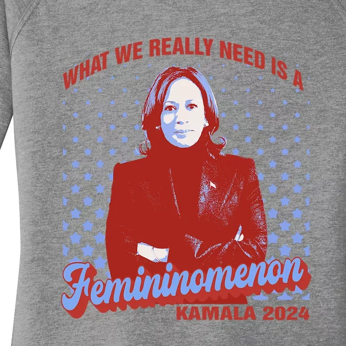 What We Need Is Femininomenon Madam President Kamala Harris Women's Perfect Tri Tunic Long Sleeve Shirt