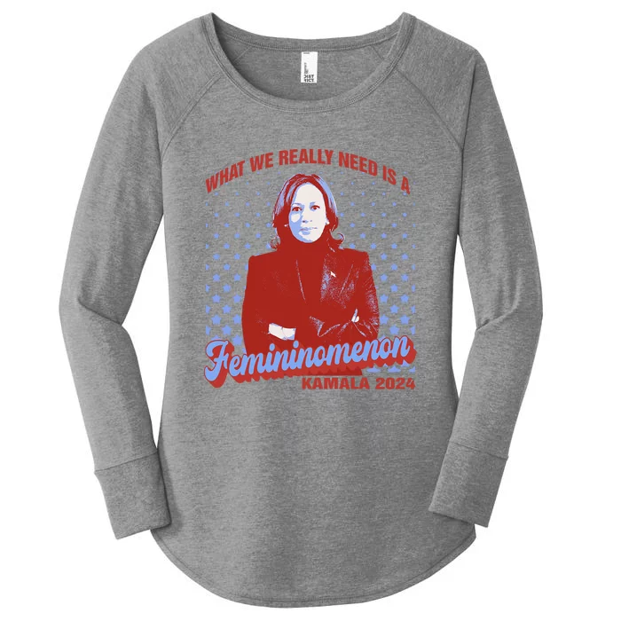 What We Need Is Femininomenon Madam President Kamala Harris Women's Perfect Tri Tunic Long Sleeve Shirt