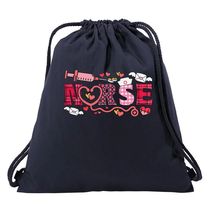 Womens Women Nurses Valentines Day Gifts Hearts Stethoscope Drawstring Bag