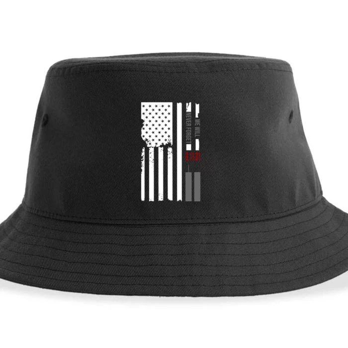 We Will Never Forget 9.11.01 USA Flag Sustainable Bucket Hat