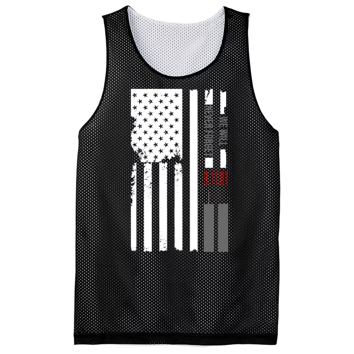 We Will Never Forget 9.11.01 USA Flag Mesh Reversible Basketball Jersey Tank