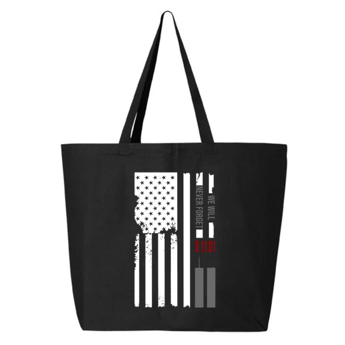 We Will Never Forget 9.11.01 USA Flag 25L Jumbo Tote