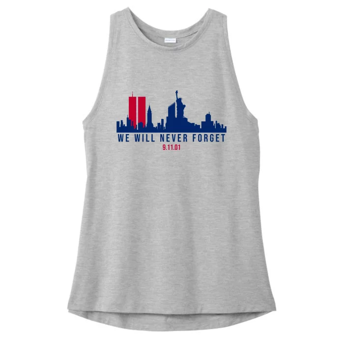 We Will Never Forget 09.11.01 September 11th 2001 Ladies Tri-Blend Wicking Tank