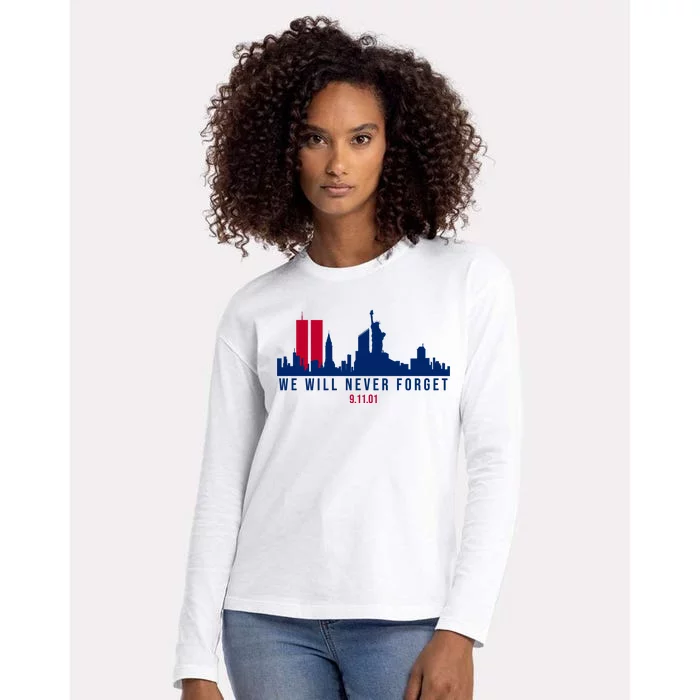 We Will Never Forget 09.11.01 September 11th 2001 Womens Cotton Relaxed Long Sleeve T-Shirt