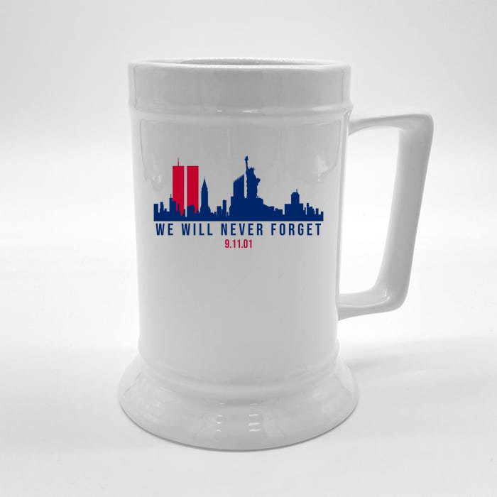 We Will Never Forget 09.11.01 September 11th 2001 Front & Back Beer Stein