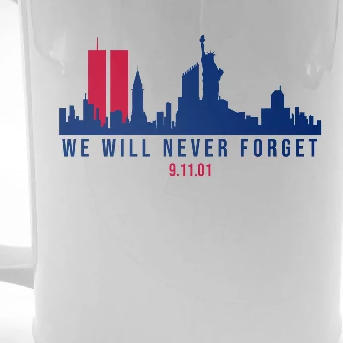 We Will Never Forget 09.11.01 September 11th 2001 Front & Back Beer Stein