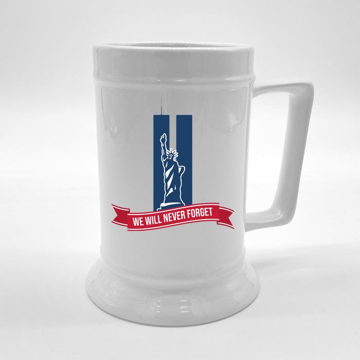 We Will Never Forget 09.11.01 Statue Of Liberty Front & Back Beer Stein