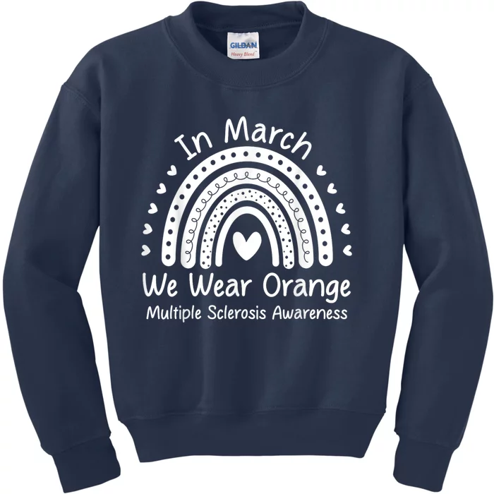 We Wear Orange Multiple Sclerosis Awareness Ms Month Kids Sweatshirt