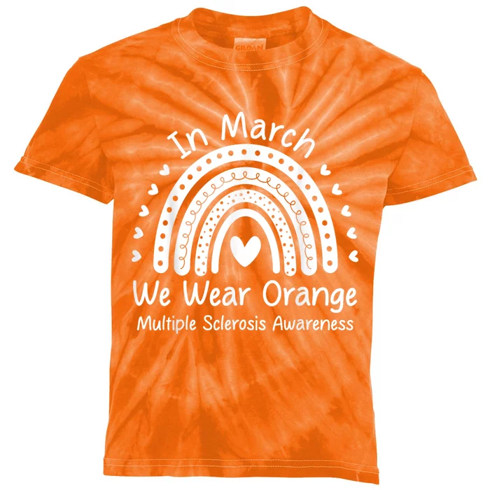 We Wear Orange Multiple Sclerosis Awareness Ms Month Kids Tie-Dye T-Shirt