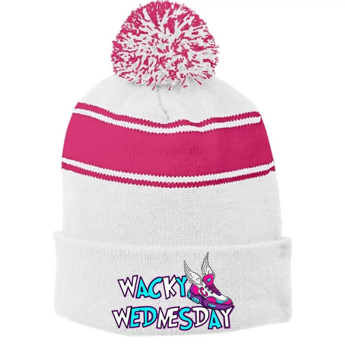 Wacky Wednesday Outfit Stripe Pom Pom Beanie