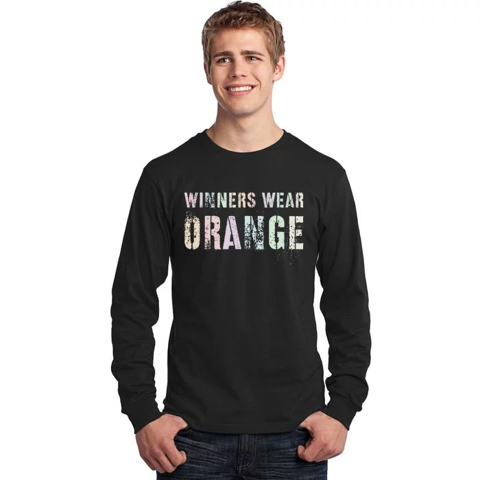 WINNERS WEAR ORANGE Summer Camp Team Color War Game Event Tall Long Sleeve T-Shirt