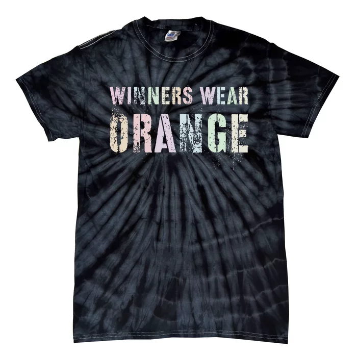 WINNERS WEAR ORANGE Summer Camp Team Color War Game Event Tie-Dye T-Shirt