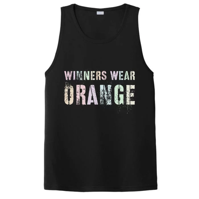 WINNERS WEAR ORANGE Summer Camp Team Color War Game Event Performance Tank