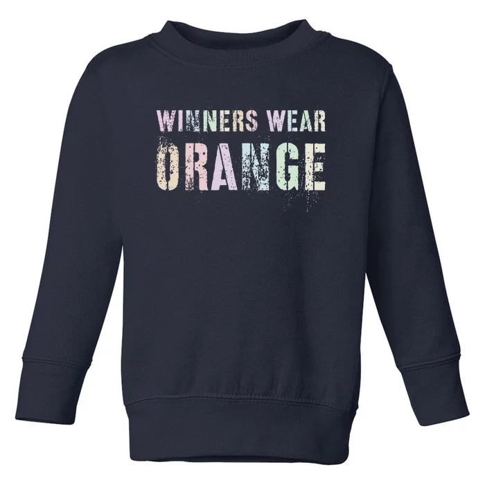 WINNERS WEAR ORANGE Summer Camp Team Color War Game Event Toddler Sweatshirt