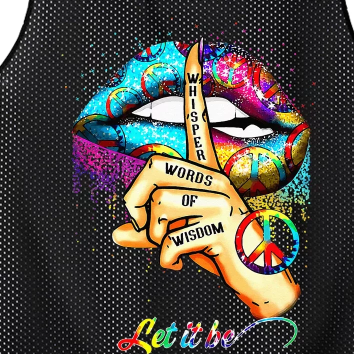 Whisper Words Of Wisdom Let Peace Let Peace Signal Let It Be Mesh Reversible Basketball Jersey Tank