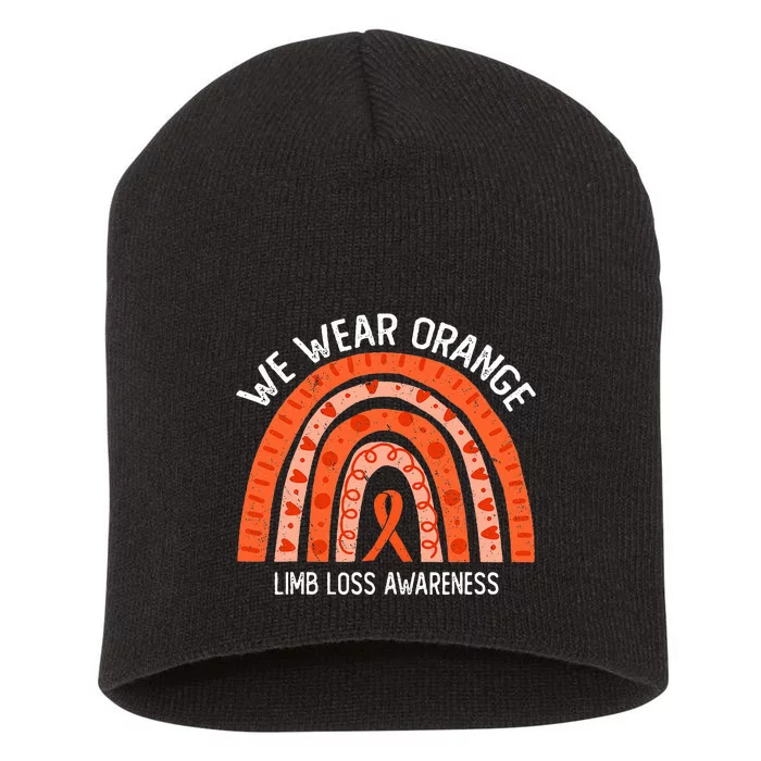 We Wear Orange For Limb Loss Awareness Short Acrylic Beanie