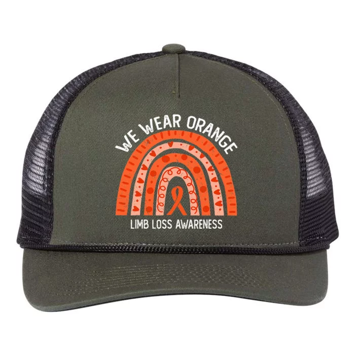 We Wear Orange For Limb Loss Awareness Retro Rope Trucker Hat Cap