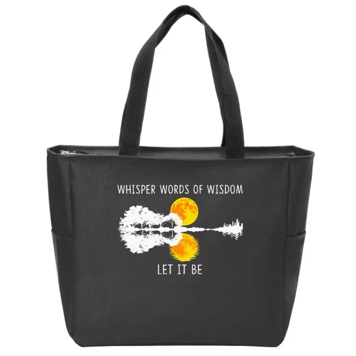 Whisper Words Of Wisdom LetIt Be Guitar Lake Shadow Zip Tote Bag