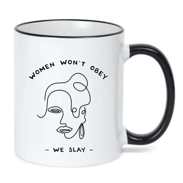 Women Wont Obey Black Color Changing Mug