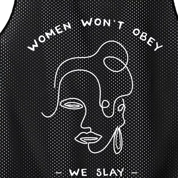 Women Wont Obey Mesh Reversible Basketball Jersey Tank