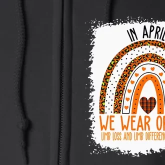 We Wear Orange Limb Loss and Limb Difference Awareness Full Zip Hoodie