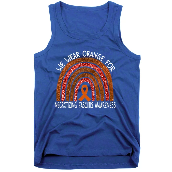 We Wear Orange For Necrotizing Fasciitis Awareness Rainbow Funny Gift Tank Top