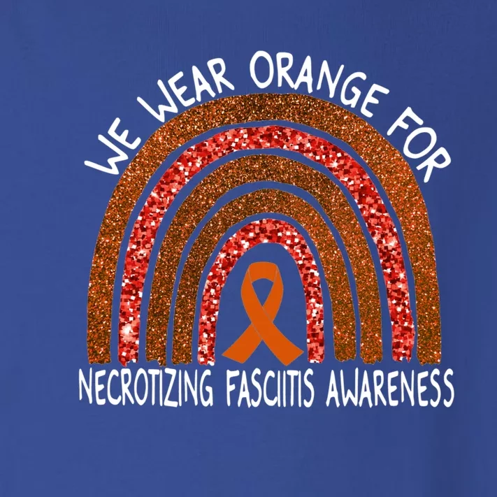 We Wear Orange For Necrotizing Fasciitis Awareness Rainbow Funny Gift Toddler Long Sleeve Shirt