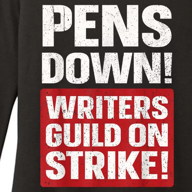 Pens Down Writers Guild Of America WGA Strike Pencils Down Womens CVC Long Sleeve Shirt