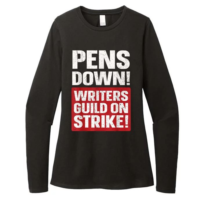 Pens Down Writers Guild Of America WGA Strike Pencils Down Womens CVC Long Sleeve Shirt