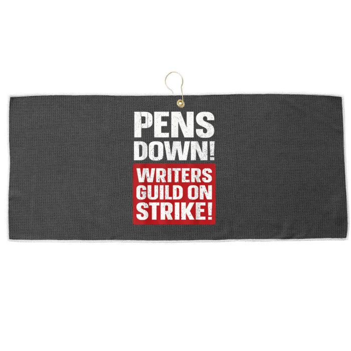 Pens Down Writers Guild Of America WGA Strike Pencils Down Large Microfiber Waffle Golf Towel