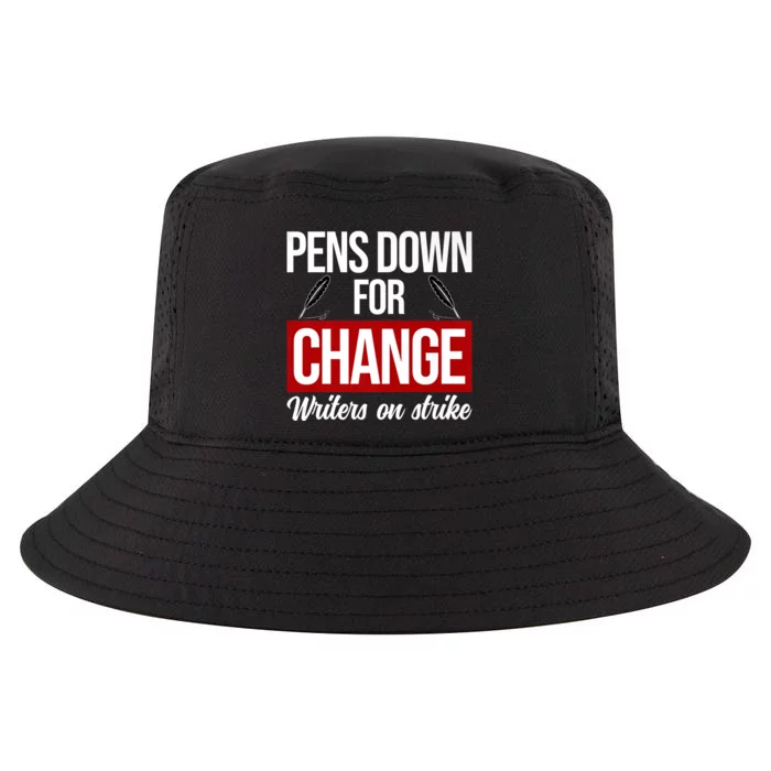 WGA Writers On Strike Pens Down For Change Anti AI Chatbots Cool Comfort Performance Bucket Hat