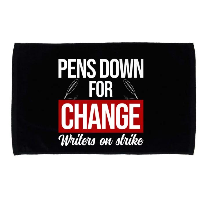 WGA Writers On Strike Pens Down For Change Anti AI Chatbots Microfiber Hand Towel