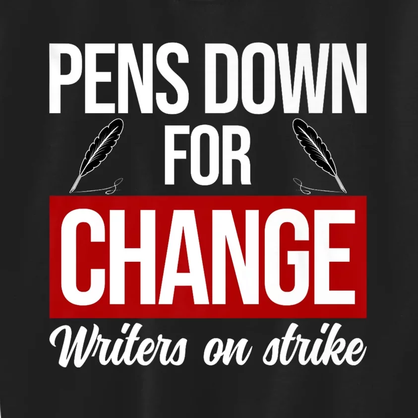 WGA Writers On Strike Pens Down For Change Anti AI Chatbots Kids Sweatshirt